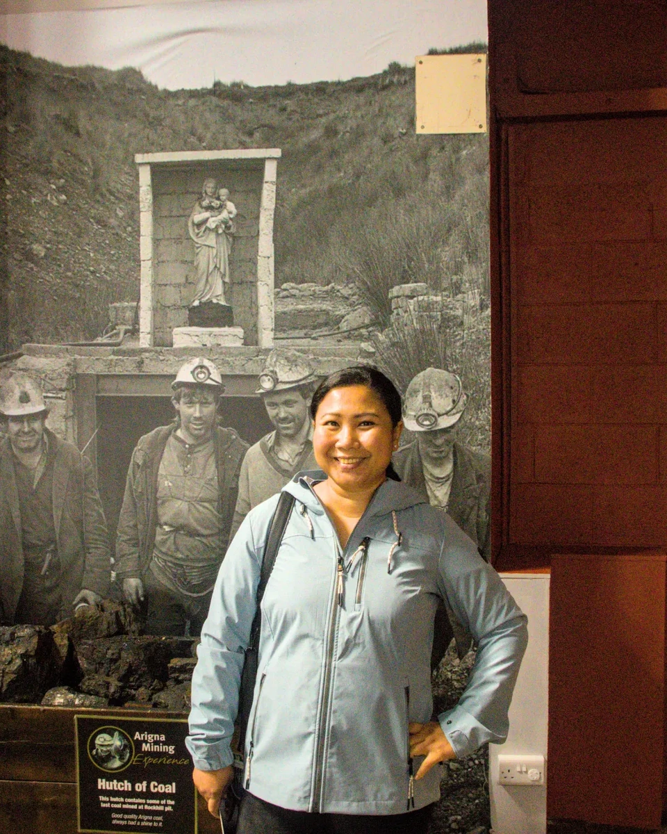 Visitor inside the Arigna Mining Experience exhibition in County Roscommon, Ireland