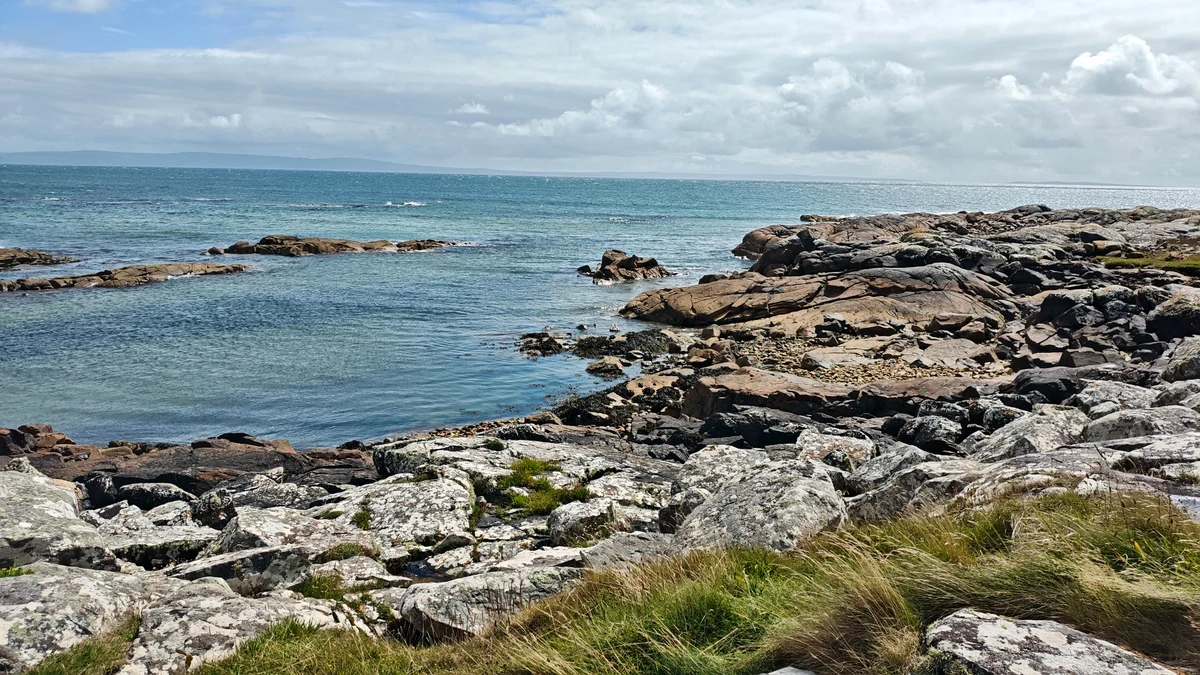 Rocky coastline at Cartron Harbour Ballynahown Pier near Galway